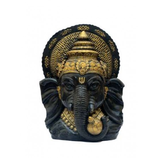 Lord Ganesha Face -Black & Golden Shade