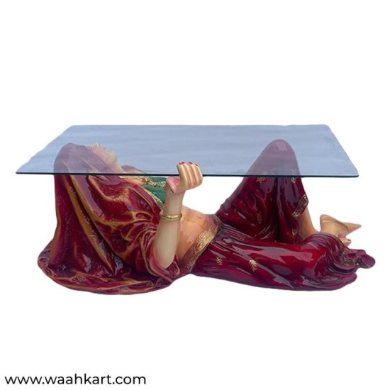 Beautiful Rajasthani Lady Center Table (Without glass)