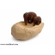 Brown Elephant Pair Floating Pot / Urli