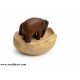Brown Elephant Pair Floating Pot / Urli