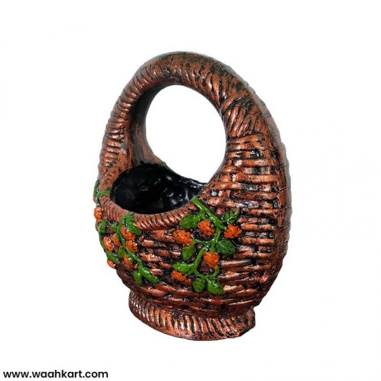Copper Basket With Flowers