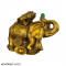 Frog On Elephant Paper Weight Cum Vastu Showpiece - Golden