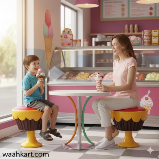 Ice Cream Cup Cake Chair/Stool - Red