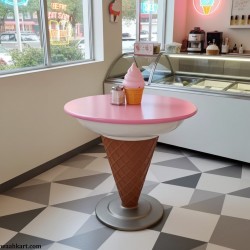 Ice Cream Shape Table In Pink Shade
