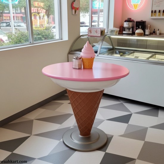 Ice Cream Shape Table In Pink Shade