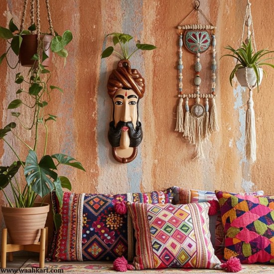 Rajasthani Man Face Wall Hanging With Pagdi