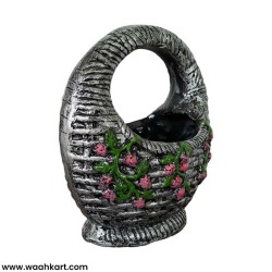 Silver Basket With Floral Design