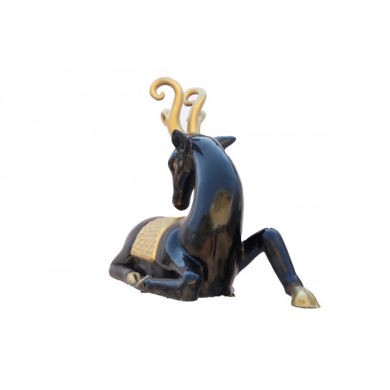 Black Deer Statue 