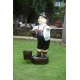 Man with beer barrel fountain