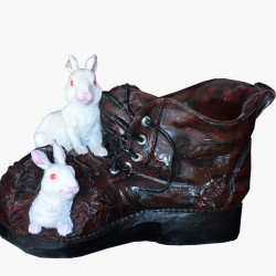 Real Size Shoe with Rabbit Planter 