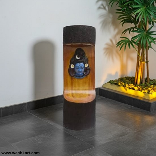 Bam Bam Bhole Wooden Look Structure With LED Light Music