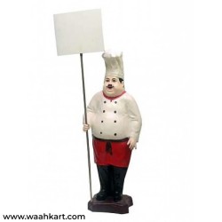 Chef Statue With Menu Board