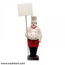 Chef Statue With Menu Board