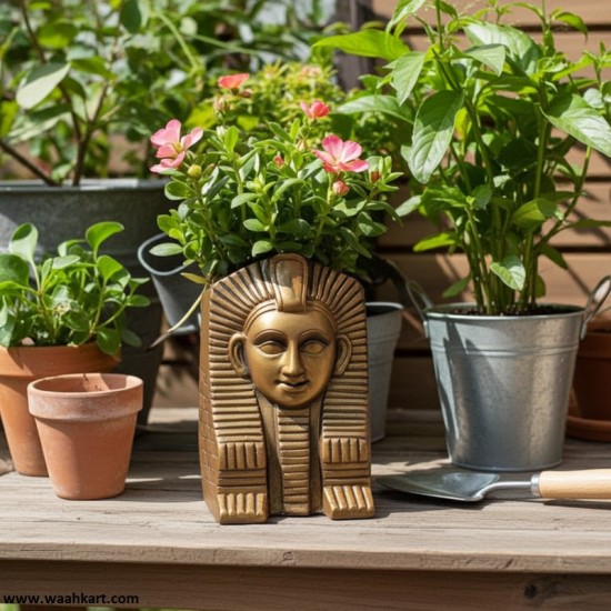 Egyptian Pharao Face Plant Pot