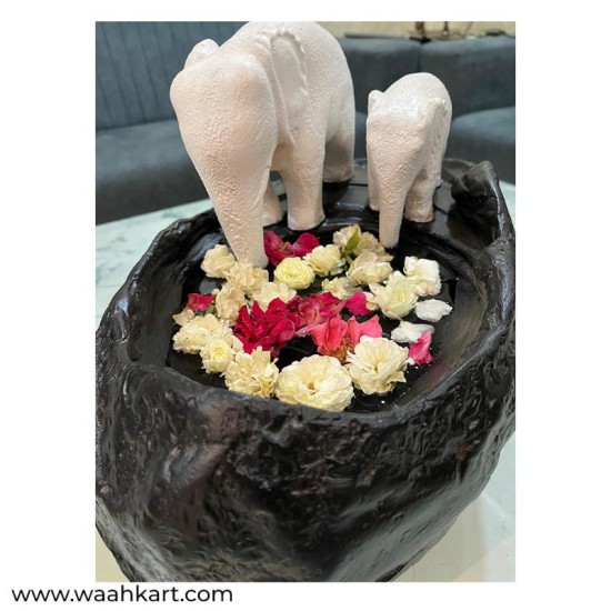 Elephant Pair Floating Pot/Urli