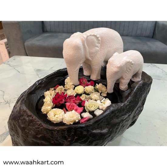 Elephant Pair Floating Pot/Urli