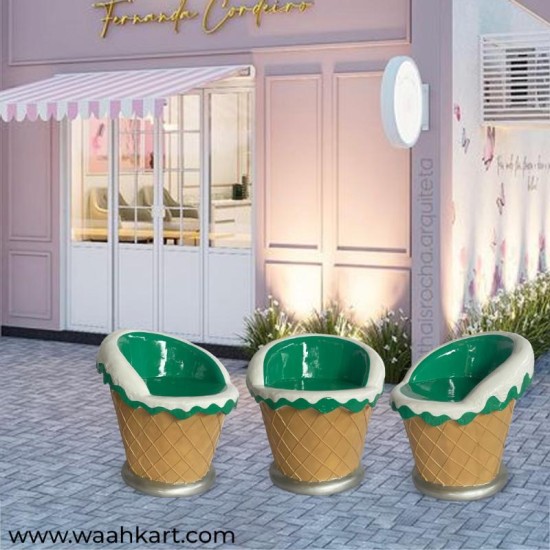Ice Cream Cone Shape Chair - In Green
