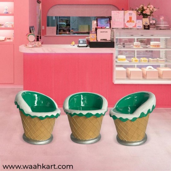Ice Cream Cone Shape Chair - In Green
