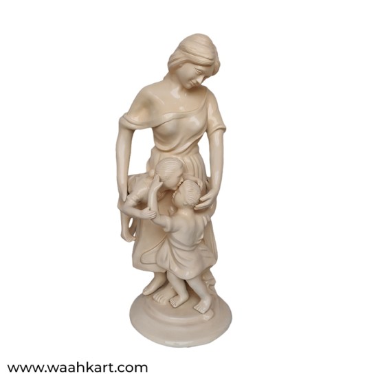 Lady With Kids Playing Statue