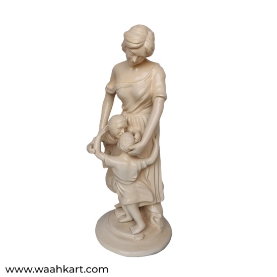 Lady With Kids Playing Statue