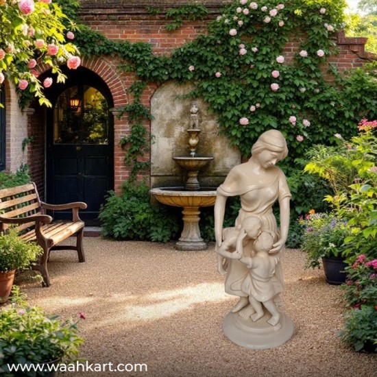 Lady With Kids Playing Statue