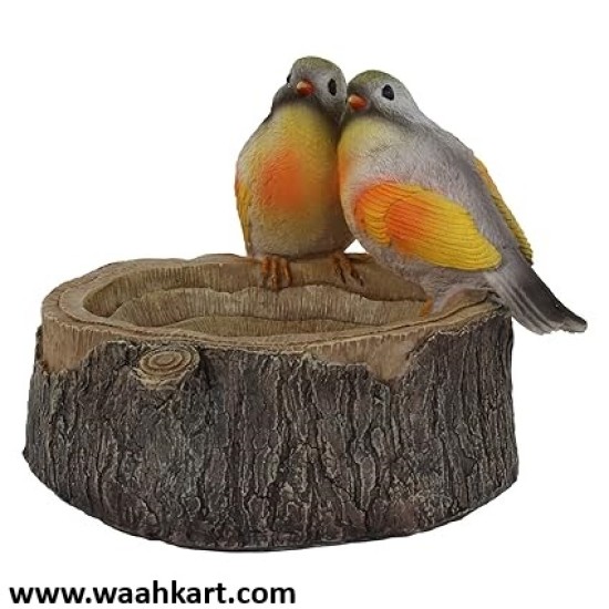 Love Birds on Tree Trunk Bowl Showpiece/Bird Feeder
