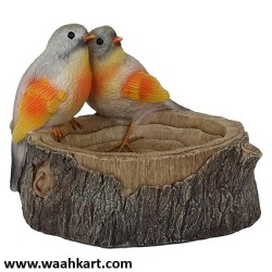 Love Birds on Tree Trunk Bowl Showpiece/Bird Feeder
