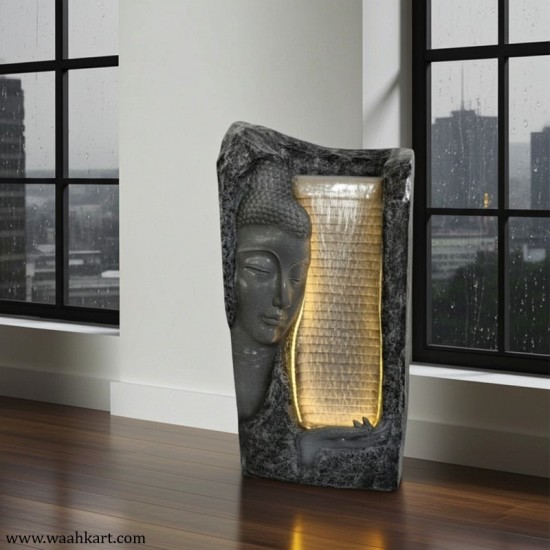 Stone Look Buddha Side Face Fountain With LED Light