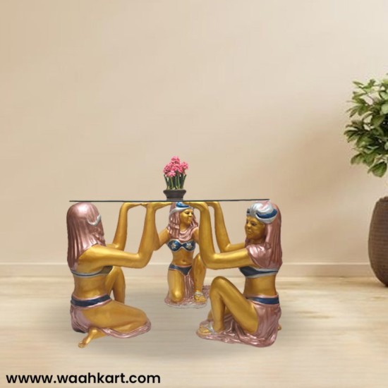 Three Egyptian Ladies Center Table (Without Glass)
