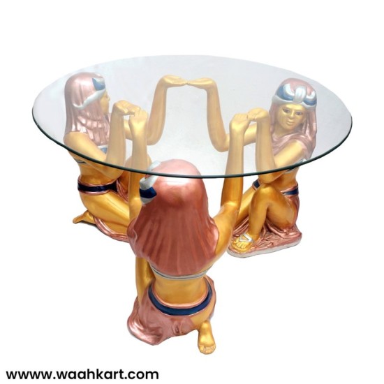 Three Egyptian Ladies Center Table (Without Glass)