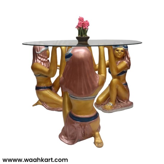 Three Egyptian Ladies Center Table (Without Glass)
