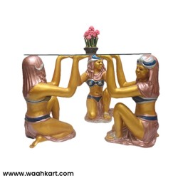 Three Egyptian Ladies Center Table (Without Glass)