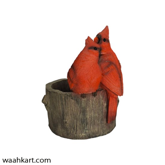 Two Love Birds Sitting on Bowl Showpiece/Bird Feeder