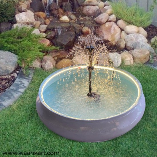 White And Blue Tub Fountain With LED Lights
