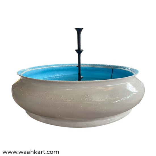 White And Blue Tub Fountain With LED Lights