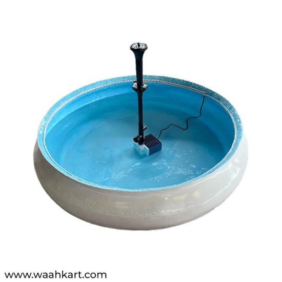 White And Blue Tub Fountain With LED Lights