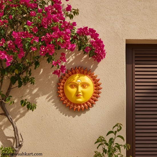 Yellow - FRP Sun Face Wall Mount