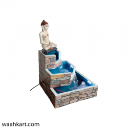 Cascadia Falls Corner Fountain With Mahavir Statue