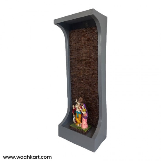 Mesmerising Tall Waterfall With Radha Krishna Statue