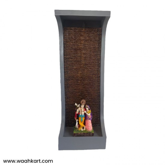 Mesmerising Tall Waterfall With Radha Krishna Statue