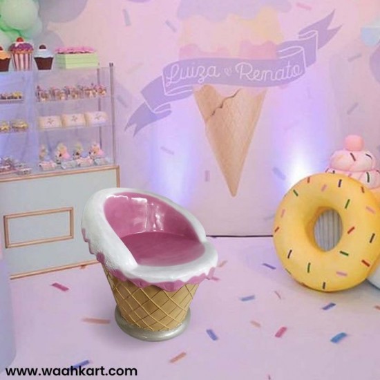 Ice Cream Cone Shape Chair - In Pink