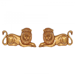 Lion Wall Hanging In Golden shade