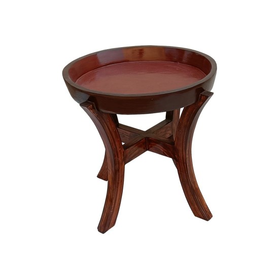 Side Table Bowl Stand Look With Wooden Grains