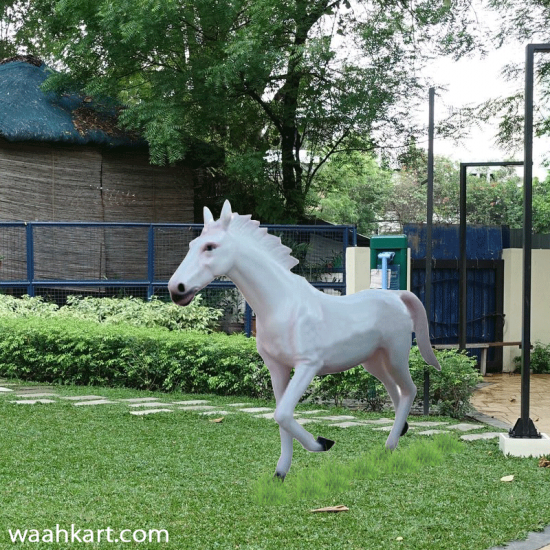 Royal Looking White Horse Statue