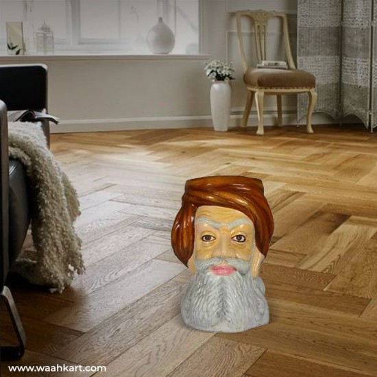 Rajasthani Man Face FRP Multipurpose Stool