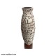 Alphabet Embossed Vase In White And Brown 