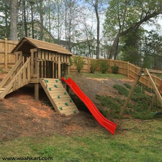 Attractive FRP - 10 Ft Red Wave Slide