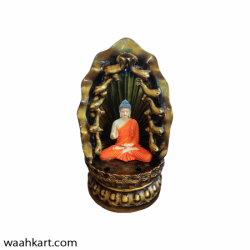 Attractive Orange Buddha Statue With Waterfall And Led Light