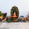 Attractive Orange Buddha Statue With Waterfall And Led Light