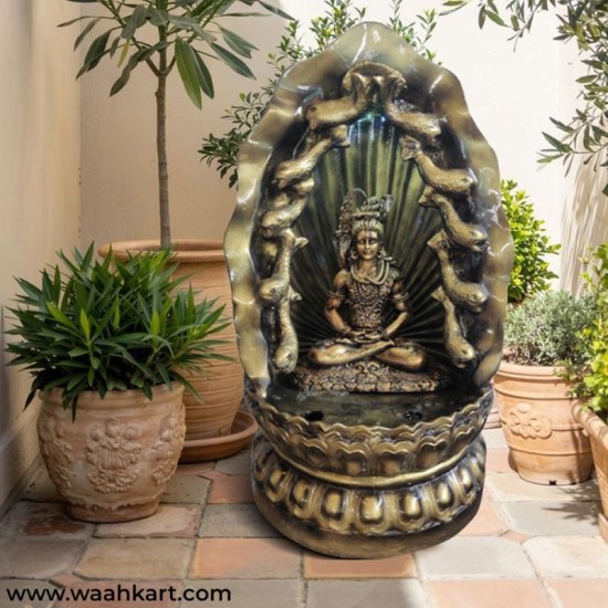 Attractive Shankar Bhagwan Statue With Waterfall And LED Light